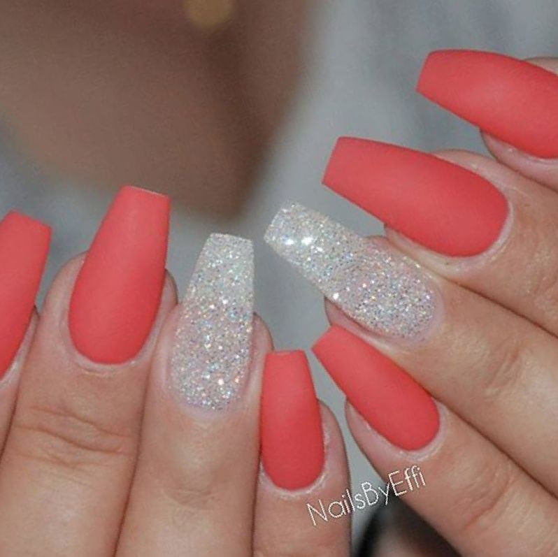 Coral Nail Ideas
 35 Coral Acrylic Nail Designs StylePics