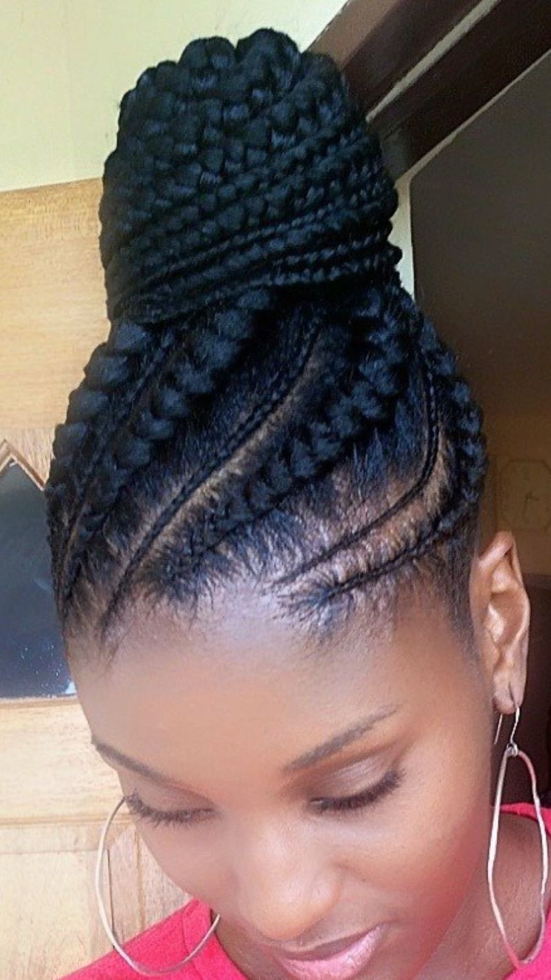 Cornrow Braids Updo Hairstyles
 African ponytail cornrow