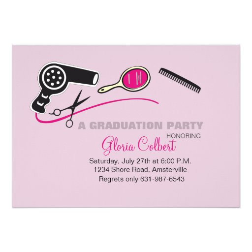 Cosmetology Graduation Party Ideas
 Beautician Beauty School Graduation Invites 5" X 7