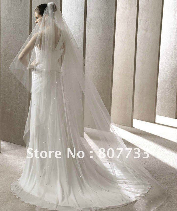 Cost Of Wedding Veil
 Free shipping cost V005 2011 beaded and sequins tulle
