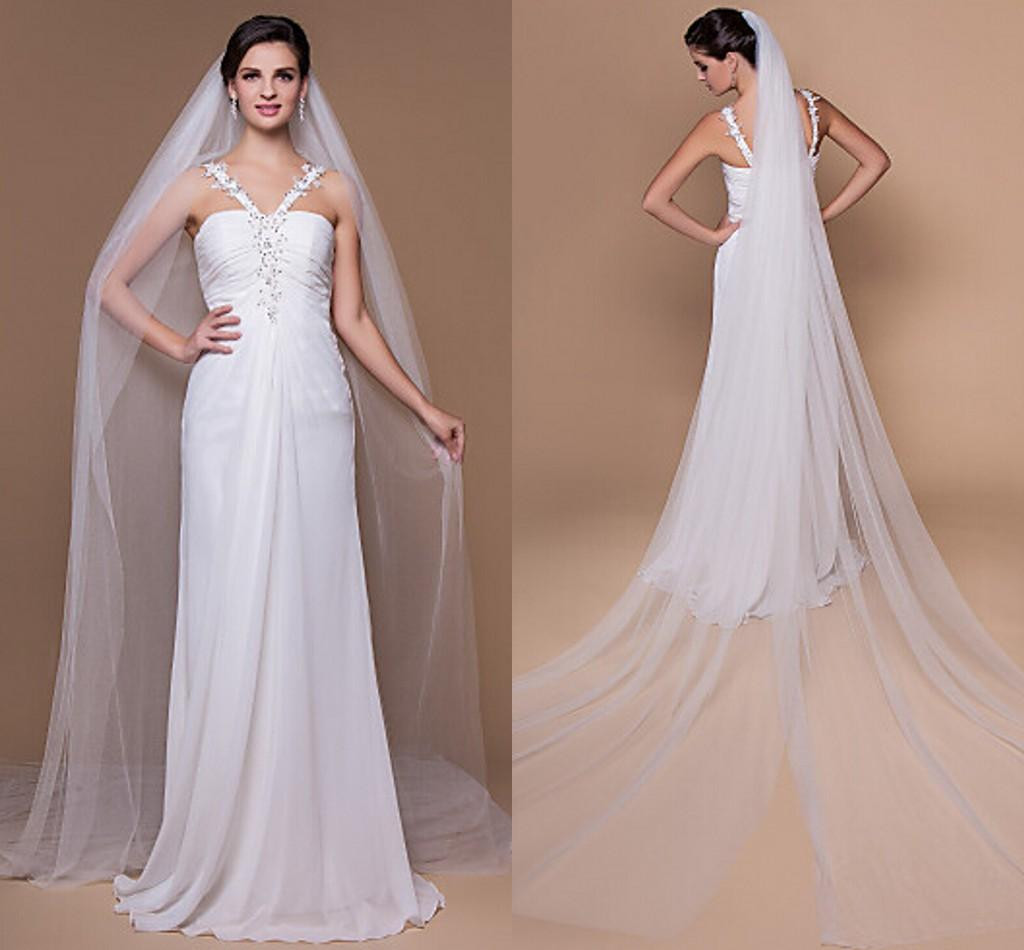 Cost Of Wedding Veil
 Custom Made Simple White Wedding Veils 2016 Latest