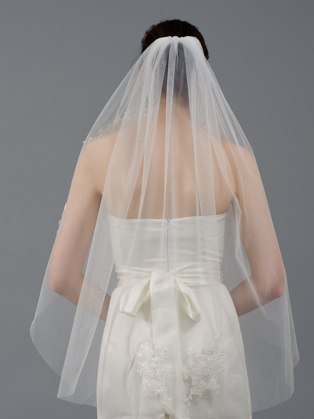 Cost Of Wedding Veil
 Ivory elbow wedding veil V046 venice lace