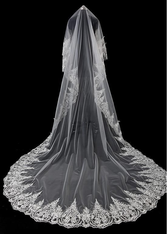 Cost Of Wedding Veil
 [24 29] In Stock Special Tulle Wedding Veil With Lace