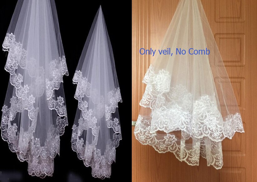 Cost Of Wedding Veil
 In Stock Wholesale 2016 Cheap Price Lace Edge Bridal
