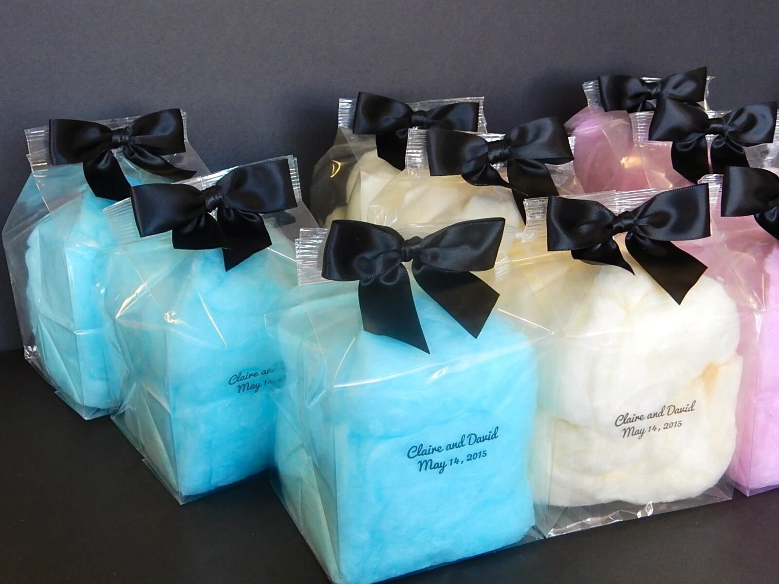 Cotton Candy Wedding Favors
 Spinn Candy experts in creating candy wedding favors in