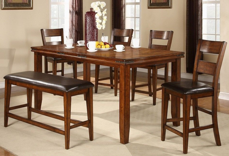 Counter Height Kitchen Sets
 NEW Mango 7 Piece Dining Set Table w Leaf and 6 Chairs
