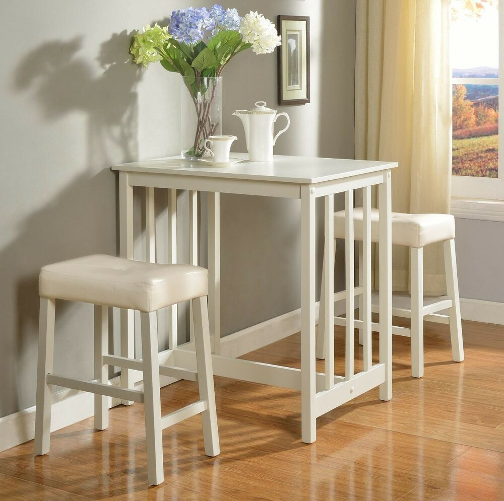 Counter Height Kitchen Sets
 White Counter Height Dining Table Set of 3 Piece Bar Pub
