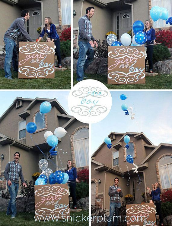 Country Gender Reveal Party Ideas
 Gender Reveal Party Balloon Box Vinyl Decal Decor by