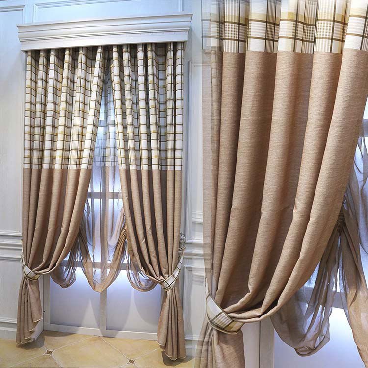 Country Living Room Curtains
 Simple striped cotton plaid curtains living room bedroom