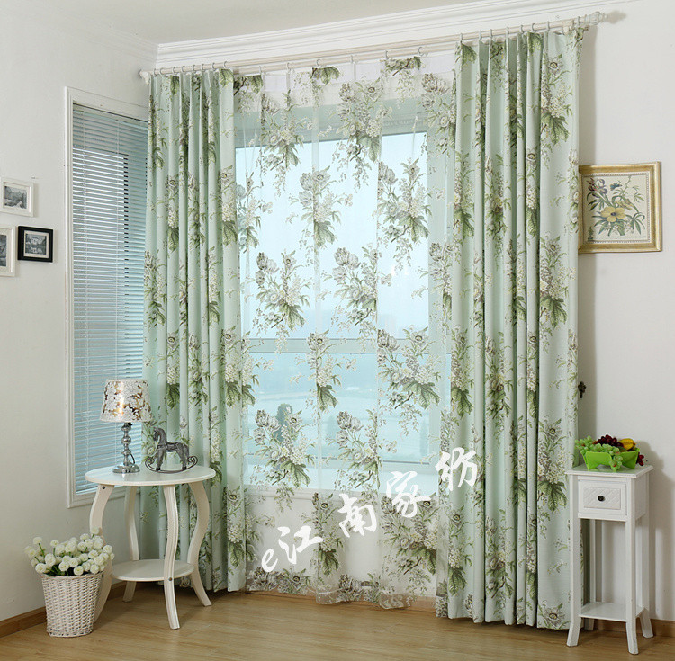 Country Living Room Curtains
 American country style living room bedroom linen cotton