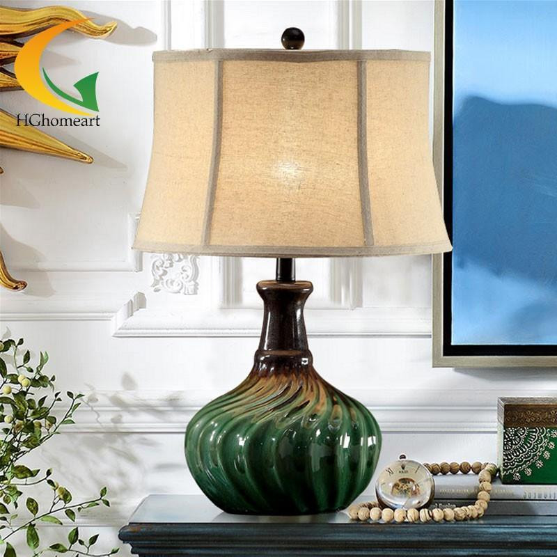 Country Table Lamps Living Room
 American Country Living Room Table Lamp Creative Green