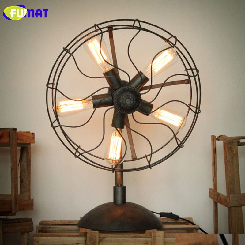 Country Table Lamps Living Room
 FUMAT Iron Fan Table Lamps American Country Nordic