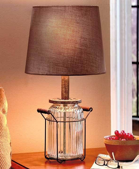 Country Table Lamps Living Room
 Jar Table Lamp Vintage Country Decor Glass & Metal with