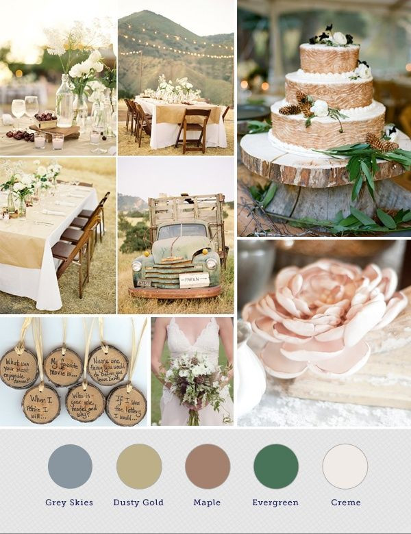 Country Wedding Color Schemes
 Rustic Wedding Color Palette