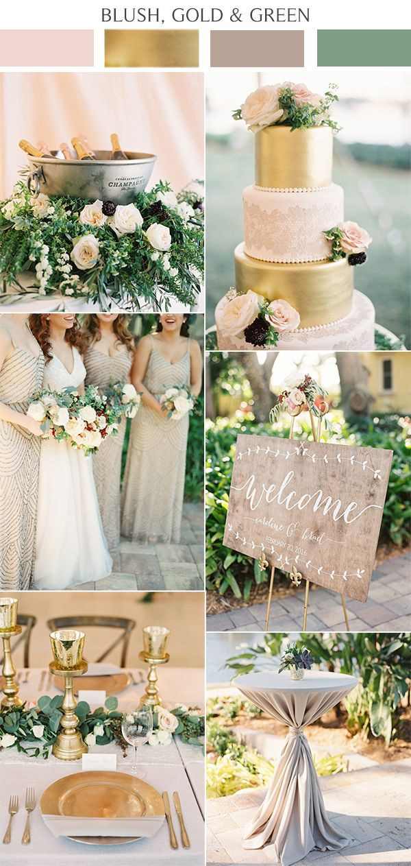 Country Wedding Color Schemes
 Rustic Elegance Wedding Blush Pink and Gold Color