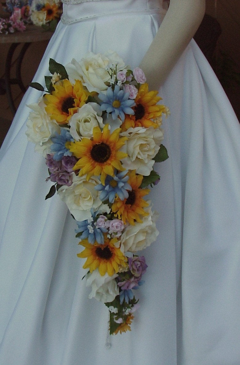 Country Wedding Flowers
 Artificial Sunflower Wedding Bouquet Set Sunflower Country