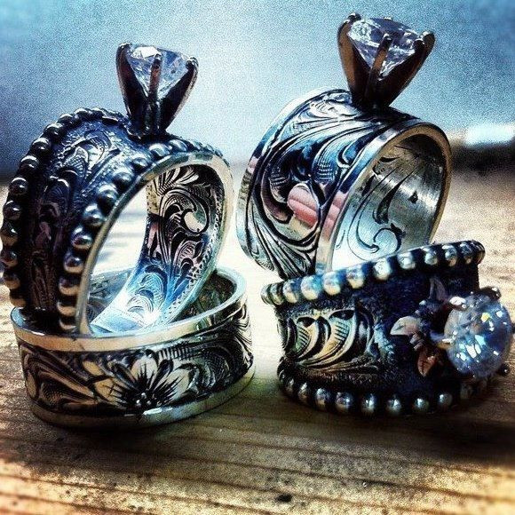 Country Wedding Rings
 How awesome are these This is definitely something I