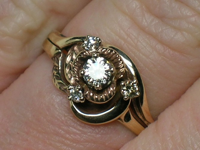 Country Wedding Rings
 Vintage Wedding Rings Set Rustic Northwest Rose by