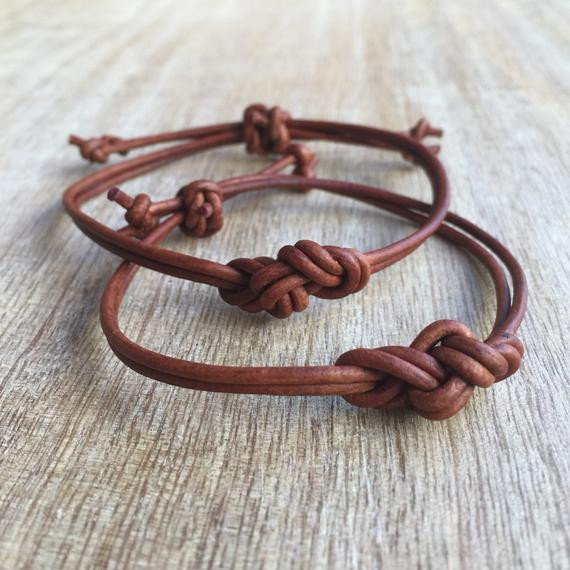 Couple Bracelets Leather
 Couples Leather Bracelets His and her Bracelet Brown