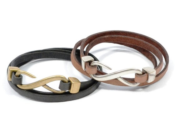Couple Bracelets Leather
 couples infinity leather bracelet couples by CozyDetailz