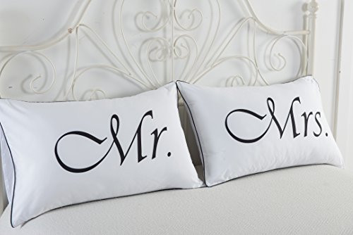 Couple Gift Ideas For Her
 DasyFly 2PCS Mr and Mrs Pillow Cases His and Hers Couples