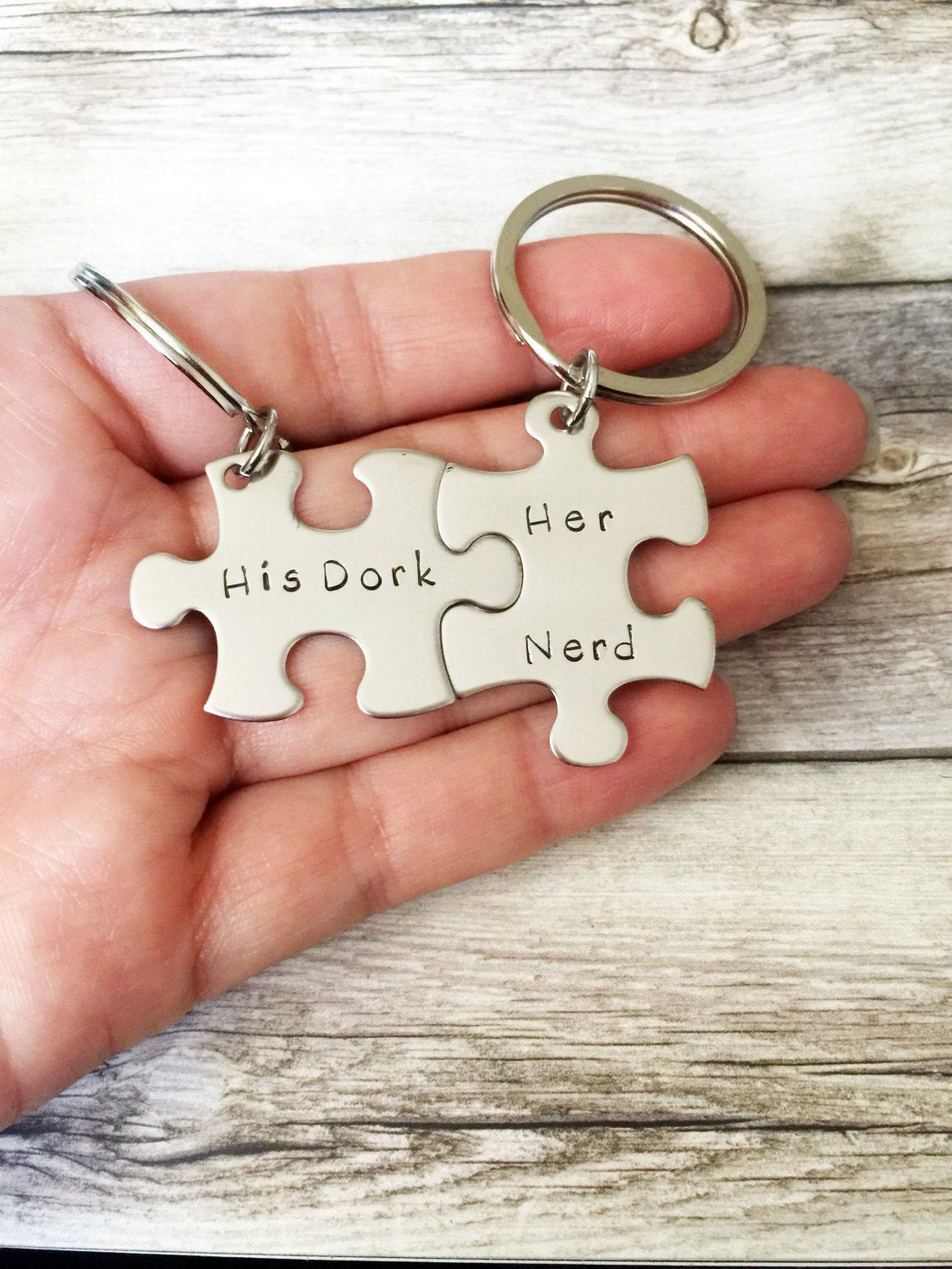 Couple Gift Ideas For Her
 His Dork Her Nerd Keychains Couples Keychain set Geekery