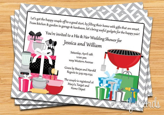 Couple Shower Gift Ideas
 His and Hers Couple Wedding Shower Invitation
