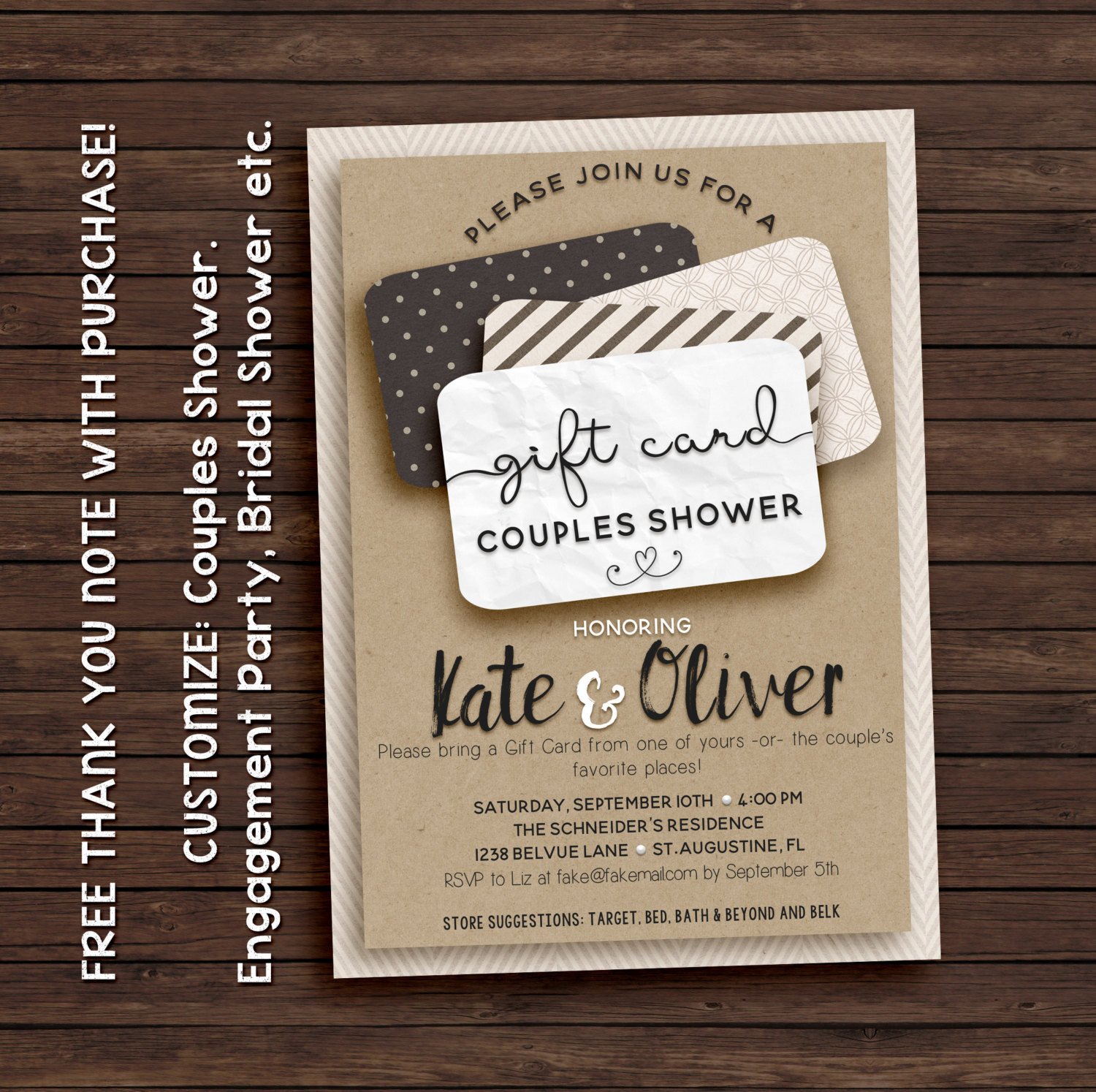 Couples Shower Gift Ideas
 Couples shower invitation t card invitation printable