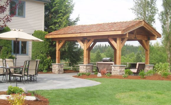 Covered Outdoor Kitchen Structures
 We have constructed simple to exotic wood structures