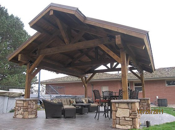 Covered Outdoor Kitchen Structures
 Sand Creek Post & Beam This covered 15 x20 Pavilion