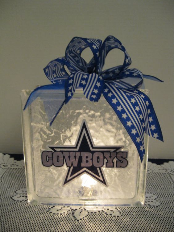 Cowboys Fan Gift Ideas
 Dallas Cowboy Fans glass block