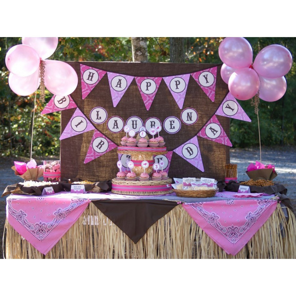 Cowgirl Birthday Decorations
 Cowgirl Birthday Party Printable Collection