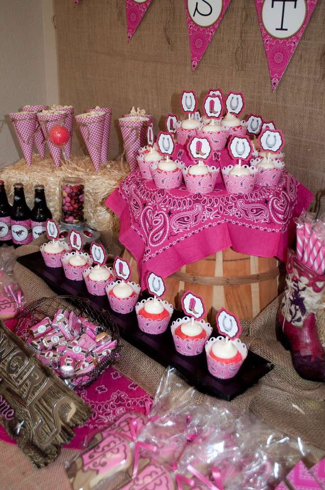 Cowgirl Birthday Decorations
 Pink cowgirl Birthday Party Ideas 3 of 18