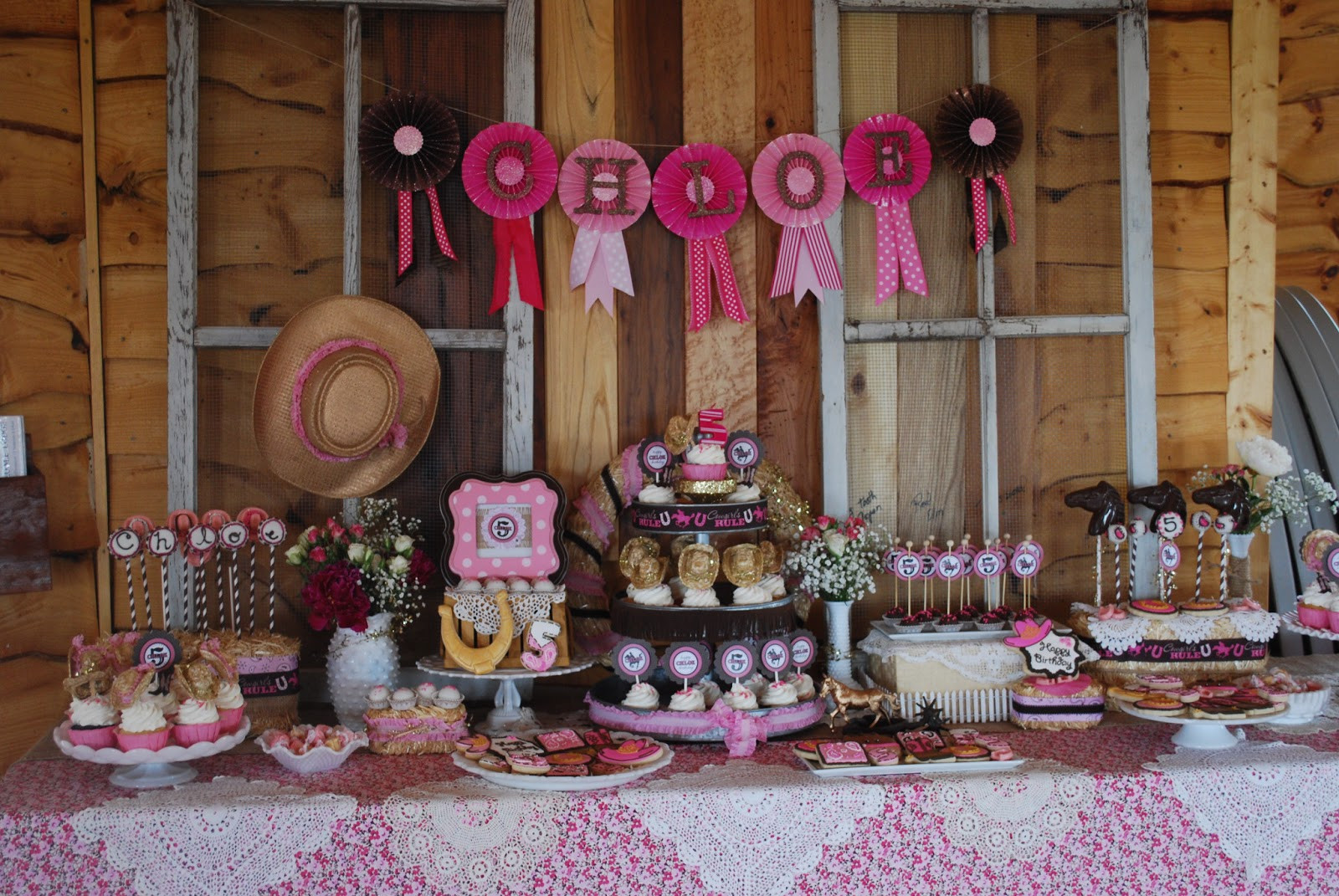 Cowgirl Birthday Decorations
 Sweet Cheeks Tasty Treats CELEBRATE Chloe s Cowgirl