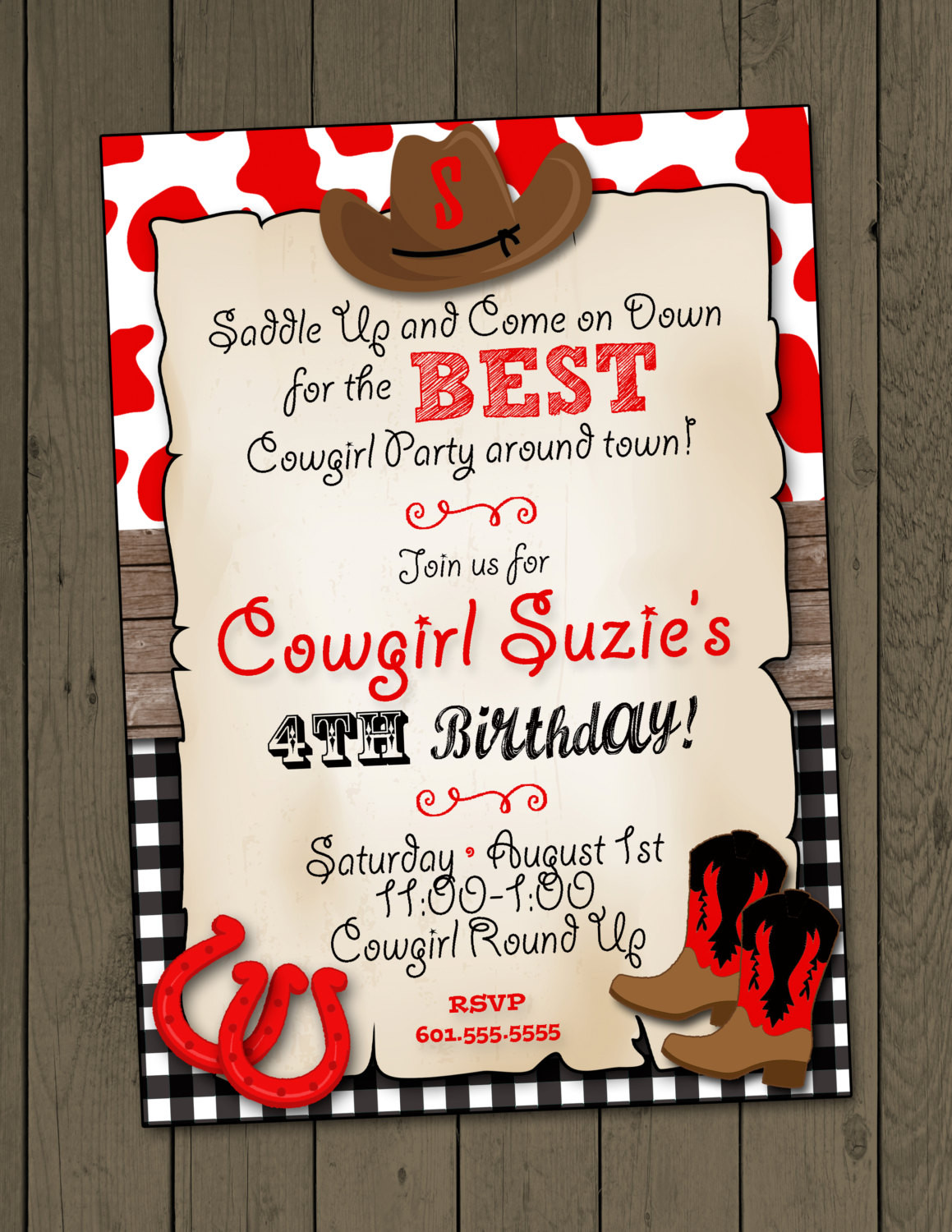 Cowgirl Birthday Invitations
 Cowgirl Invitation Cowgirl Birthday Party Invitation Cowgirl