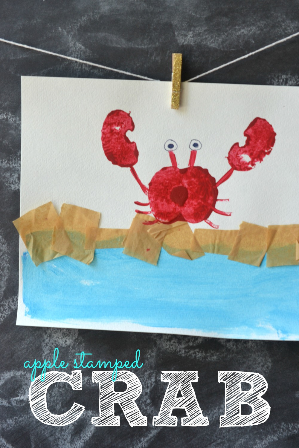 Craft For Children
 Apple Stamped Crab Kids Craft