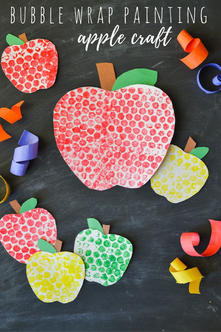 Craft Projects For Preschoolers
 Bubble Wrap Painting Apples Craft