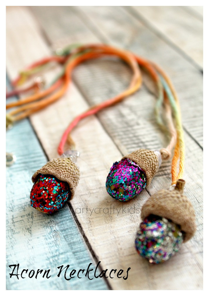Crafting Ideas For Kids
 Acorn Necklaces Kids Nature Craft Arty Crafty Kids