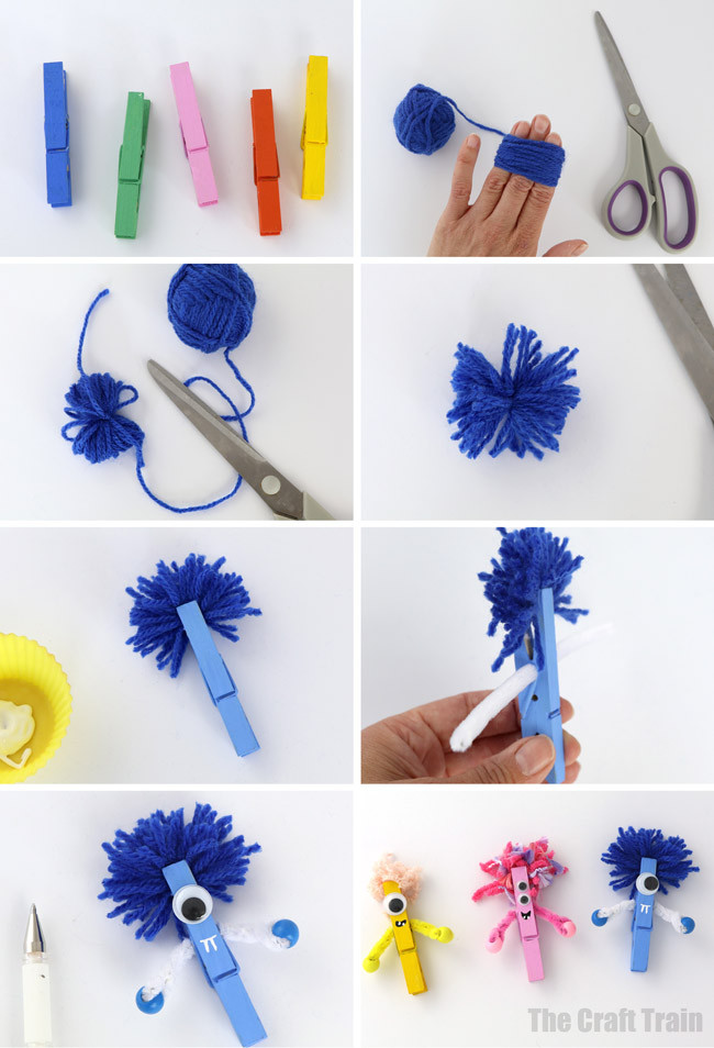 Crafting Ideas For Kids
 Monster pegs