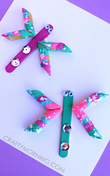 Crafting Ideas For Kids
 Pretty Pasta Dragonflies