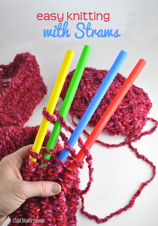 Crafting With Kids
 Easy Knitting with Big Straws for Kids