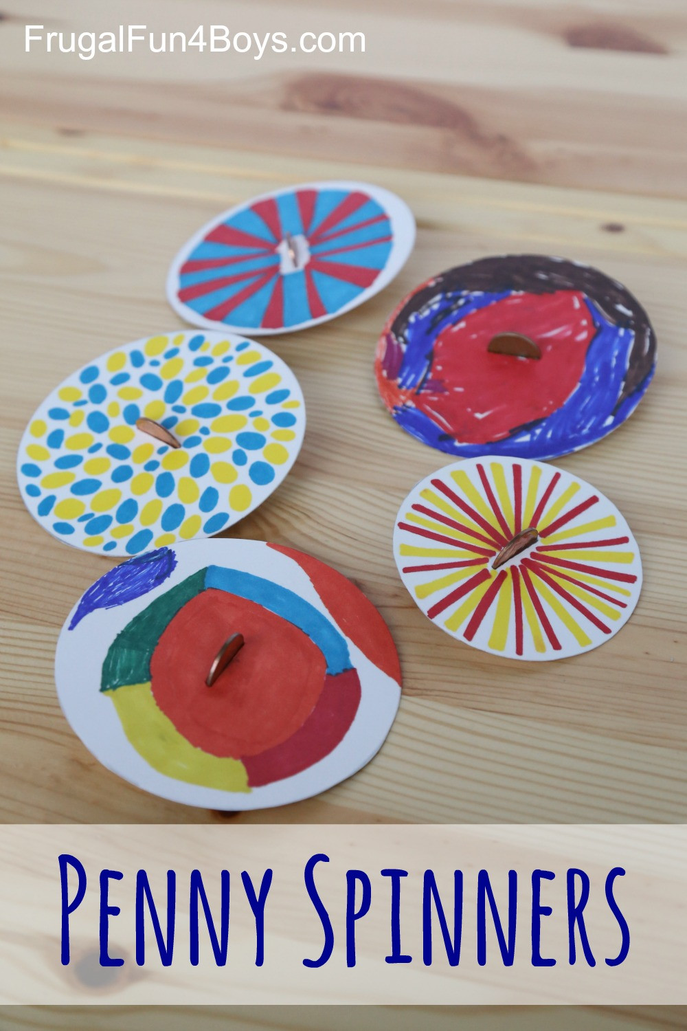 Crafts For Toddler Boys
 Penny Spinners Toy Tops that Kids Can Make Frugal Fun