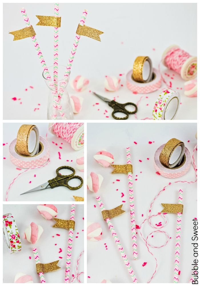 Create A Kids Party
 Bubble and Sweet All that glitters party straws DIY