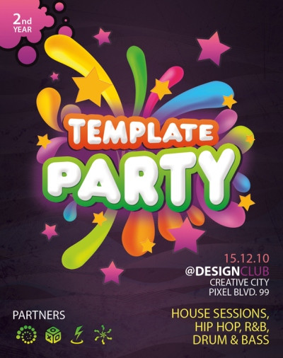 Create A Kids Party
 Party Flyer Designs Free Printable Templates Set 1