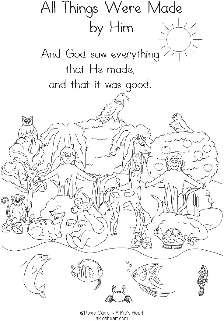 Creation Coloring Pages For Toddlers
 Free Printable Coloring Pages Creation Story Coloring