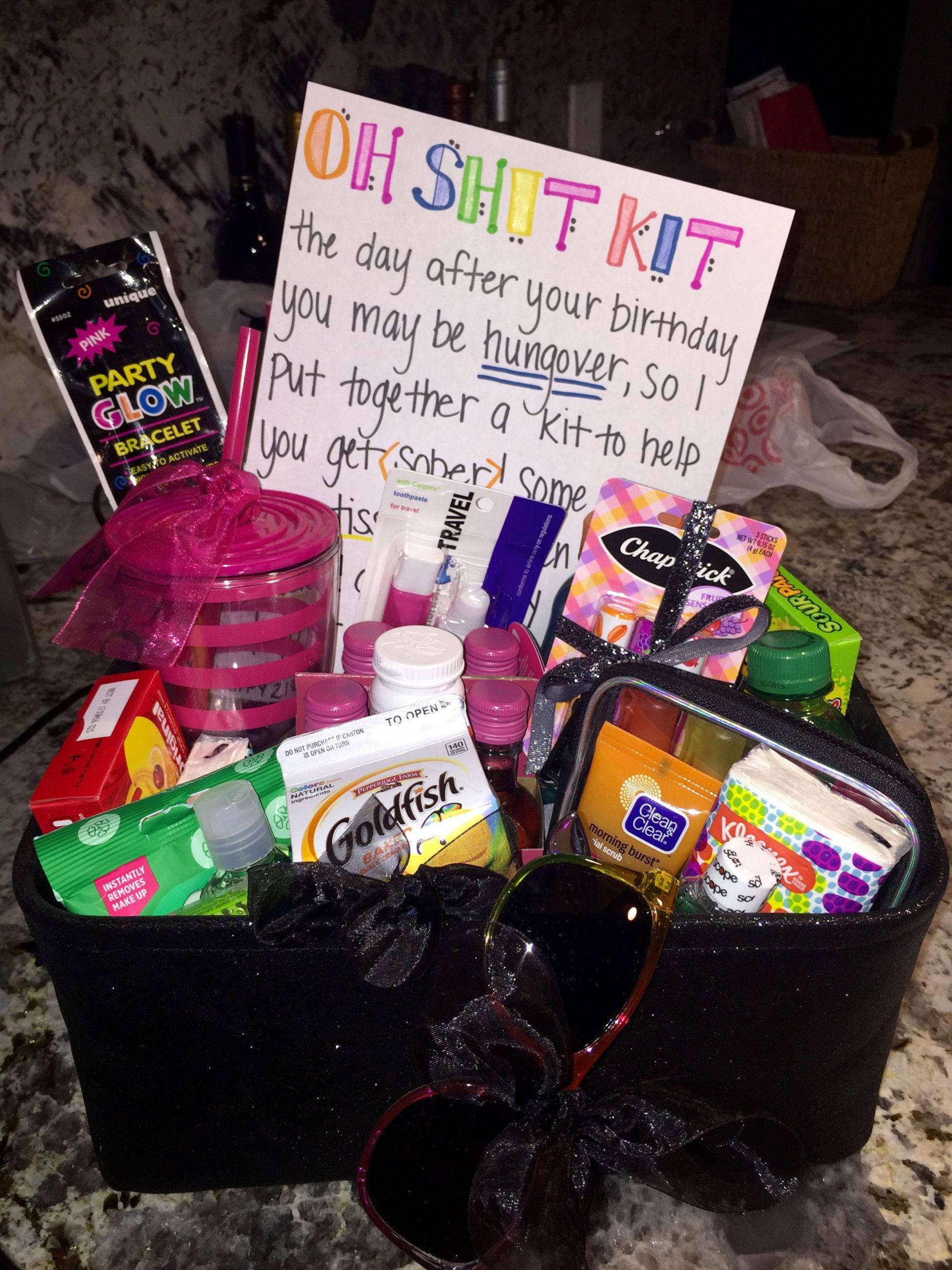 Creative 21St Birthday Gift Ideas For Her
 21st birthday t OH SHIT KIT for the hangover the day