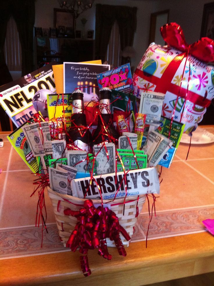 Creative 21St Birthday Gift Ideas For Him
 A basket full of little presents DIY Pinterest