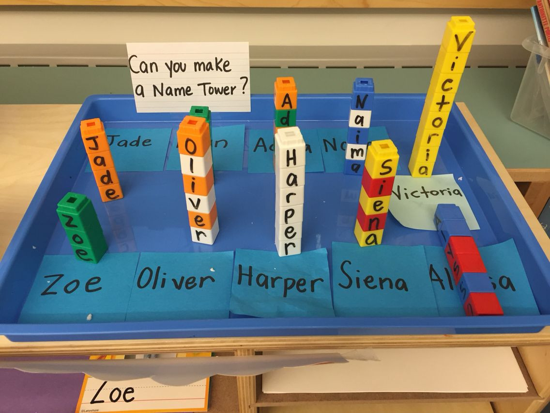 Creative Activities For Preschoolers
 Name tower Name recognition Fine motor Building Study