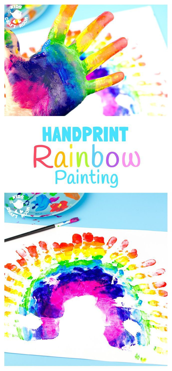 Creative Art For Toddlers
 HANDPRINT RAINBOW PAINTING