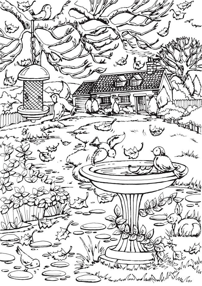 Creative Haven Coloring Books For Adults
 From Creative Haven Autumn Scenes Coloring Book